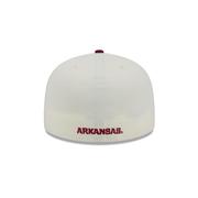 Arkansas New Era 5950 Running Hog Logo Flat Bill Fitted Hat